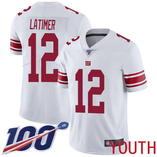 Youth New York Giants #12 Cody Latimer White Vapor Untouchable Limited Player 100th Season Football NFL Jersey->youth nfl jersey->Youth Jersey